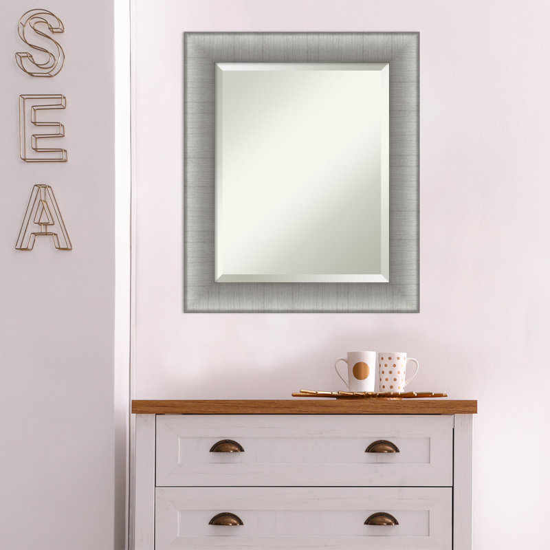 Flat Wall Mirror, 24.75" x 20.75", Nickel