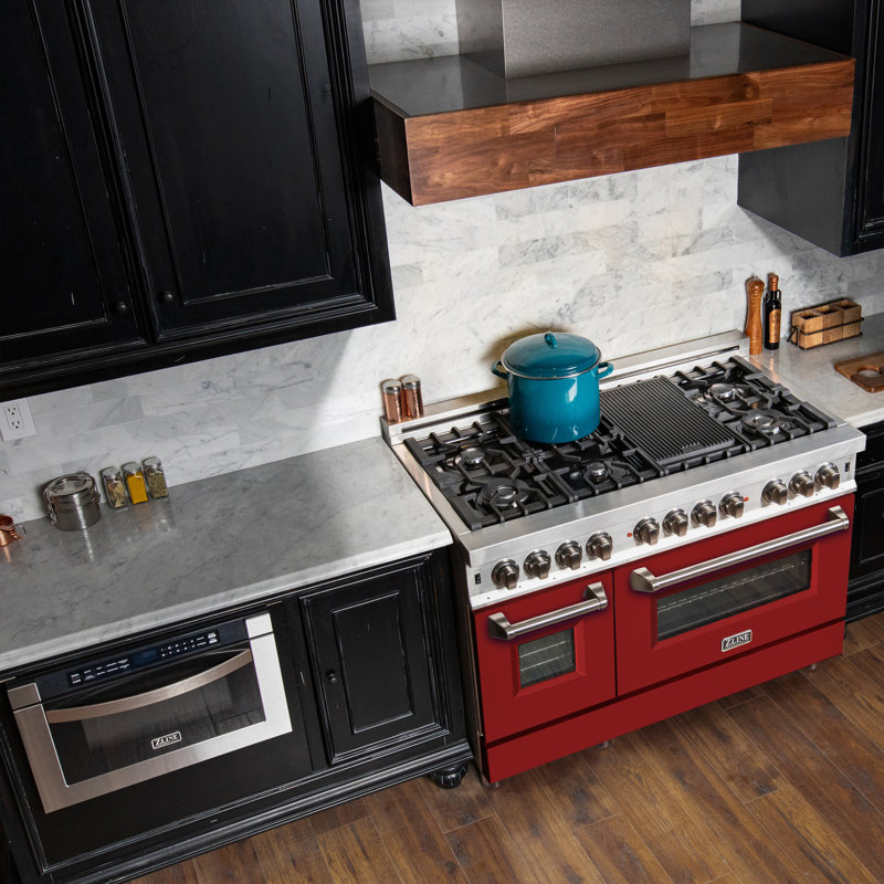 ZLINE 48" Legacy Dual Fuel Range w/ 7 Burner Gas Cooktop and 2 Electric Ovens, Satin Stainless Steel