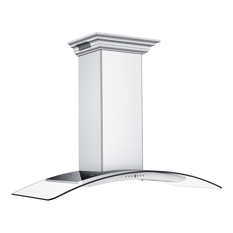 48" Zline Crownsound Ducted Vent Wall Mount Range Hood In Stainless Steel With Built-In Bluetooth Speakers (Kn4Crn-Bt-48)