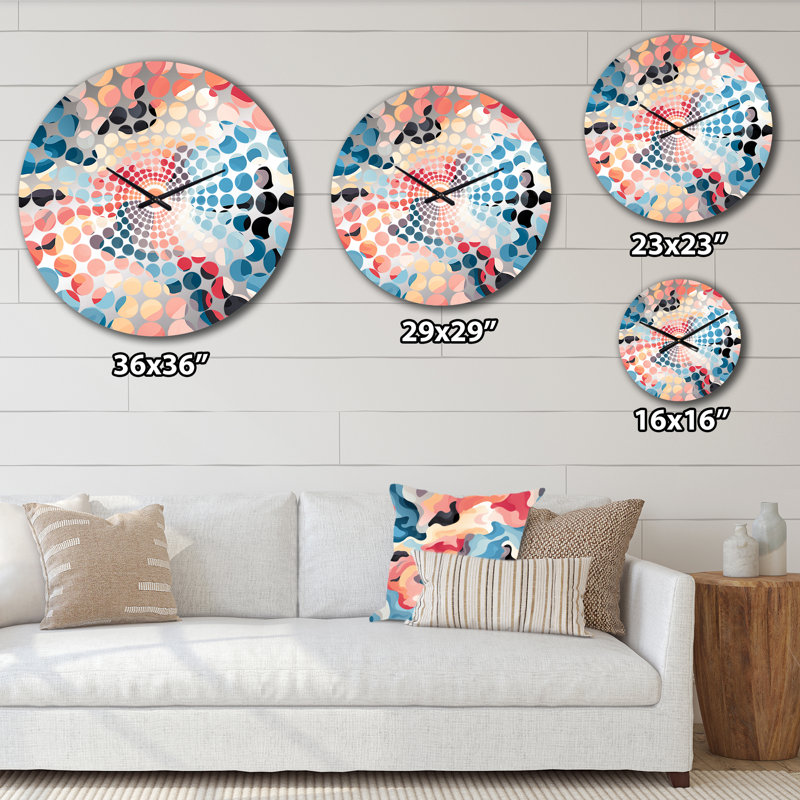 Horloge murale rose tendance Camo, Grand