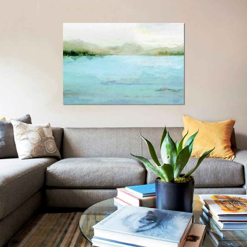« lake », impression sur toile, H 12 po x l 18 po x P 1,5 po, Pas de tapis, Toile tendue
