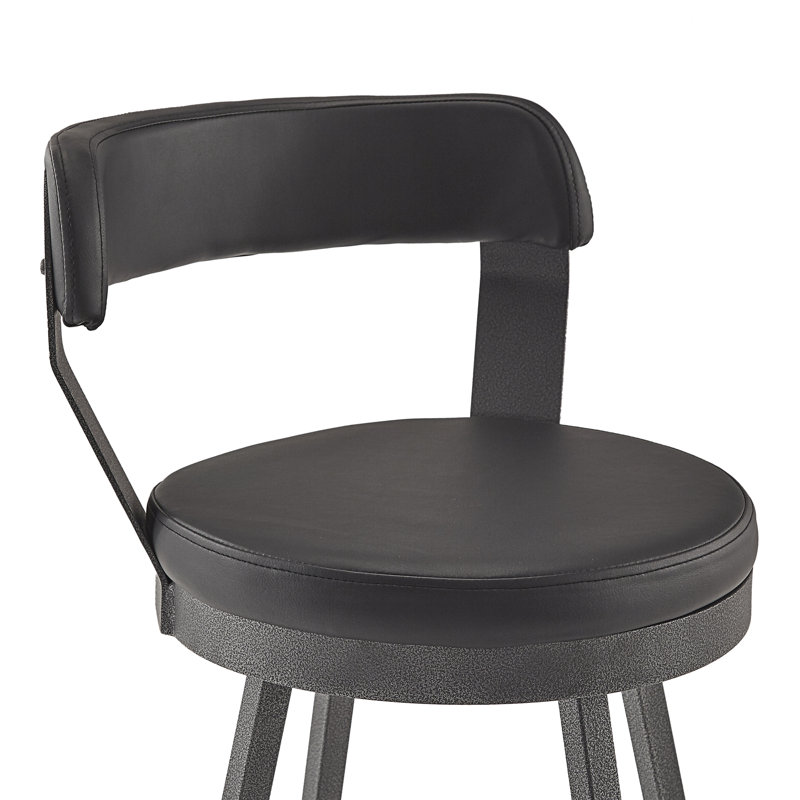Tabouret de bar et de comptoir Berrin, Noir, Tabouret de comptoir (siège d'une hauteur de 25,0