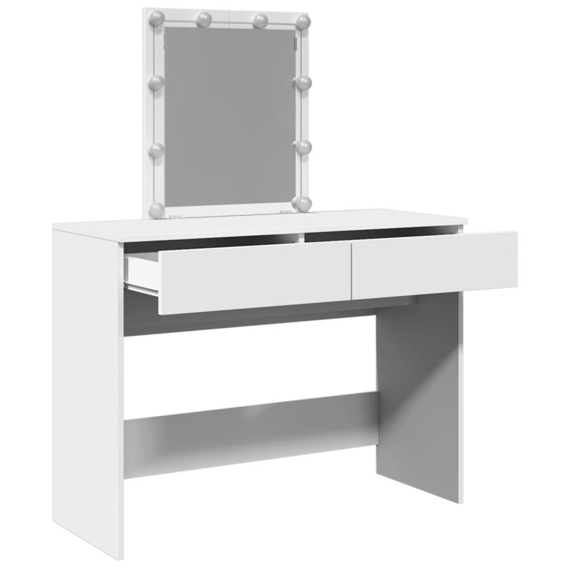 Dressing Table with Mirror, White