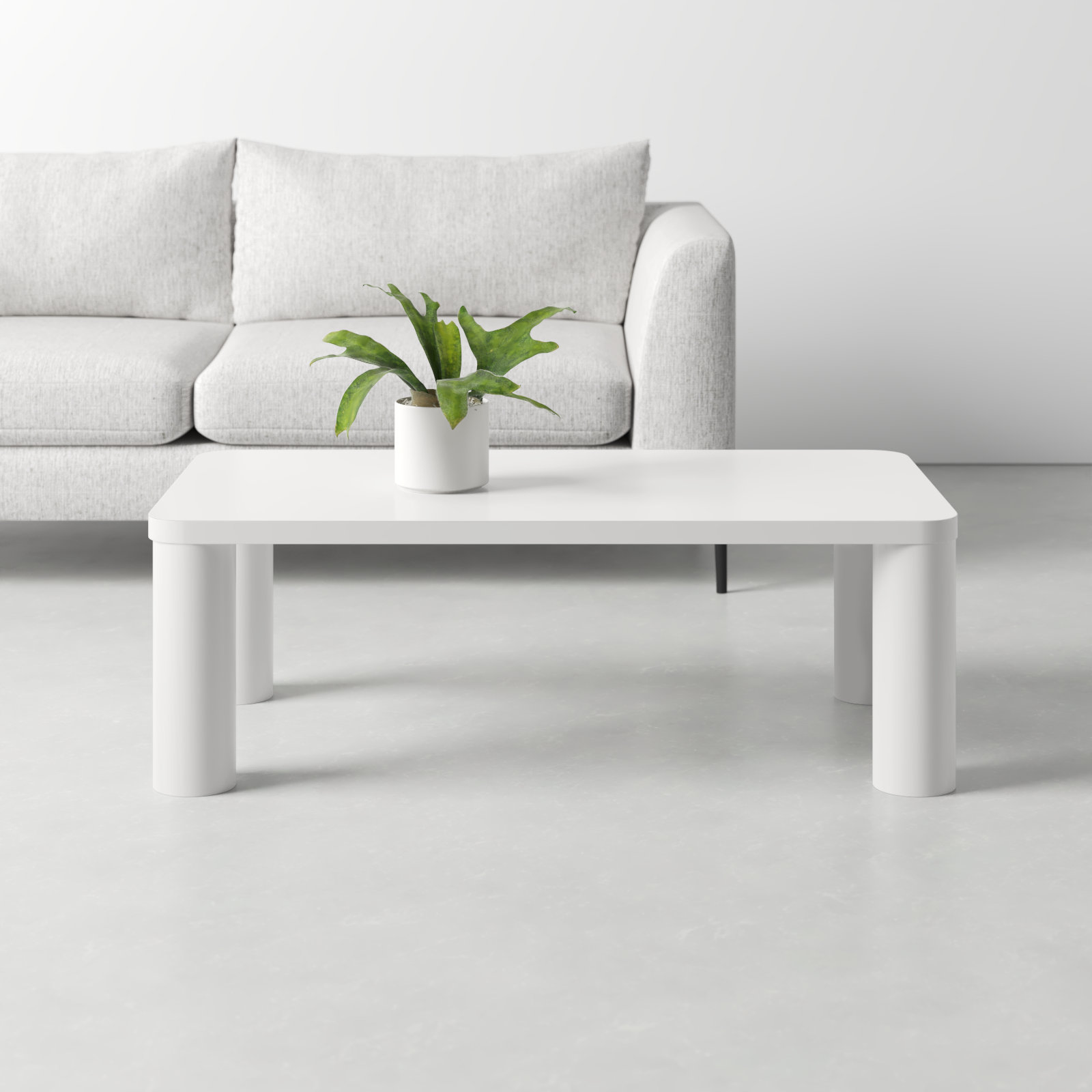 Patricio Single Coffee Table, 16.14" H x 48.03" L x 25.98" W, White