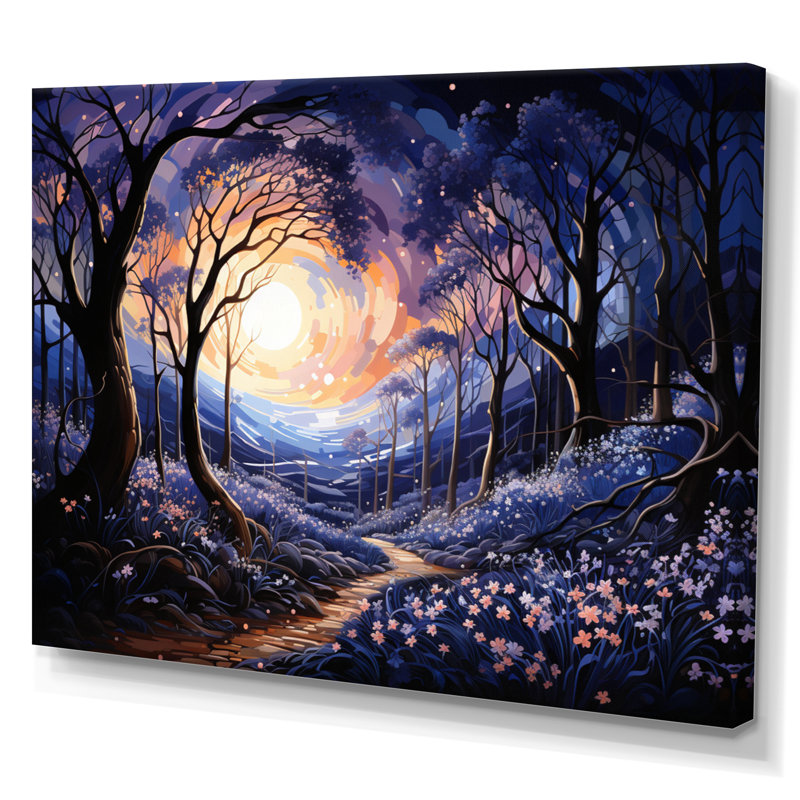 Bluebonnets Flower Blissful VII - Blue Bonnets, impressions sur toile, Toile tendue, H 16 po x l 32 po x P 1 po