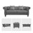 Fynlie 2-Piece Tufted Upholstered Velevt Chesterfield Standard Sofa Couch Accent Chair Living Room Furniture Set-1284729811