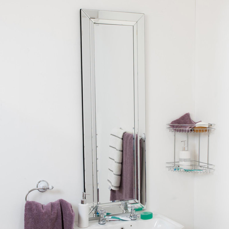 Gerardo Glass Flat Wall Mirror, 120cm H x 40cm W