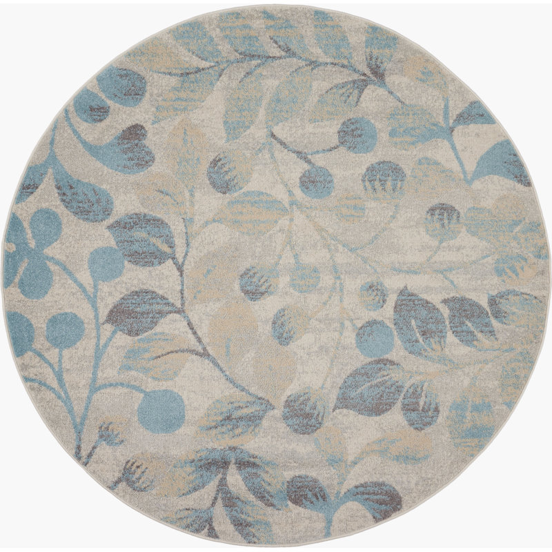 Yahara Floral Indoor Rug, Round 5'3"