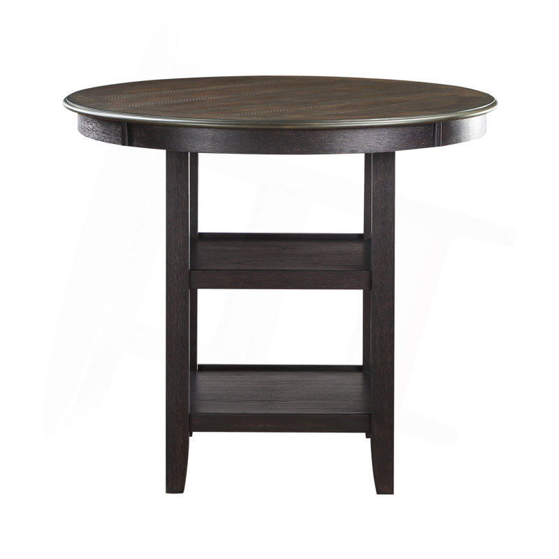 Table de hauteur comptoir 1Pc avec 2X présentoirs de mobilier de style transitionnel, Noir