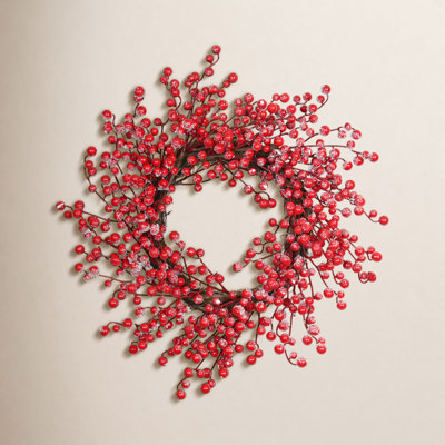 20" Handcrafted Frosted Berry Christmas Wreath