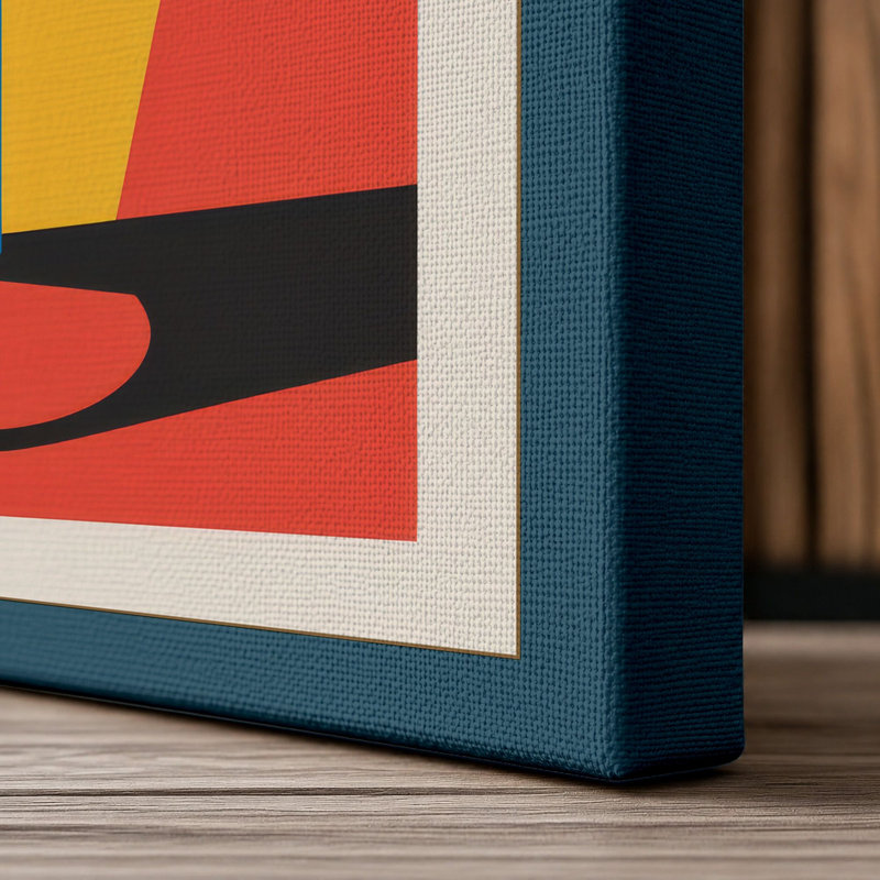 Geometric Cocktail Art Deco - Wrapped Canvas, 30x20 - 76.2 x 50.8 cm, Teal Border