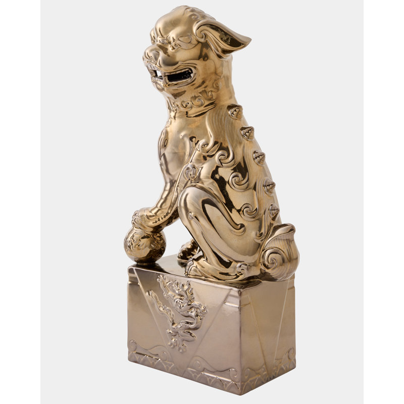 Foo Dog Ceramic Decorative Object, Brown