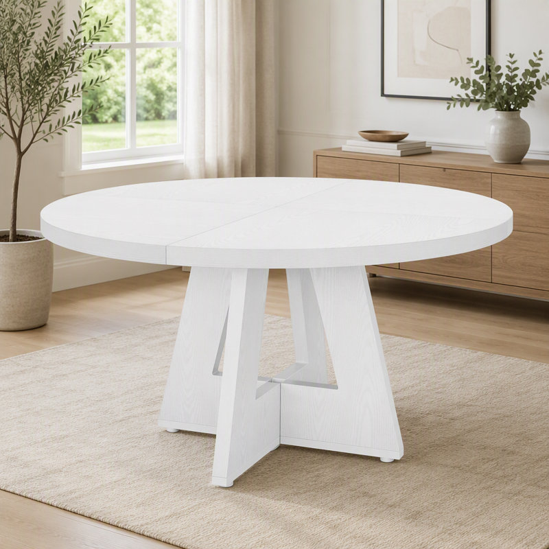 Table de salle à manger de 47 po pour 4-6 personnes, Blanc