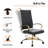 Humairaa Leather Office Chair – Executive Task Chair with Swivel, Adjustable Height & Gold Base for Home Office or Conference Room-325982891