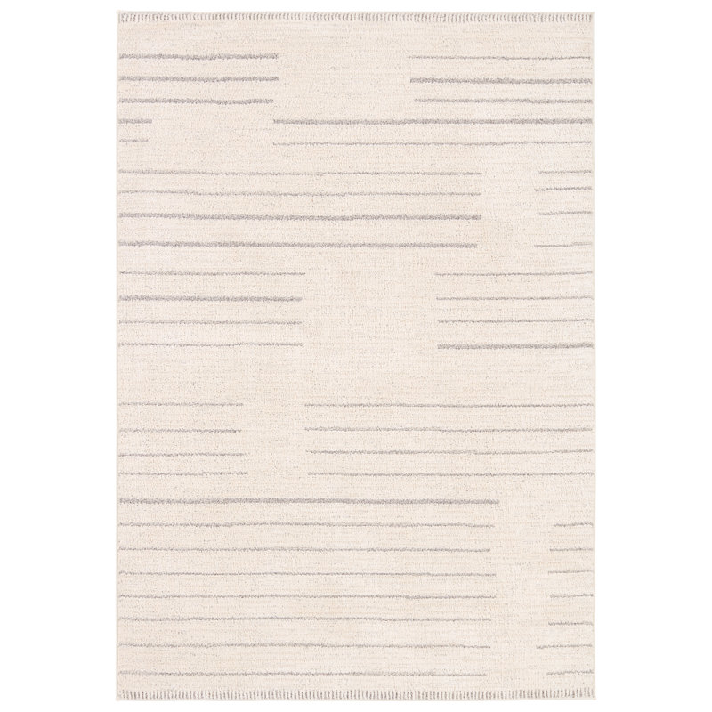 Tapis rayé crème / gris clair Vibe By Union, Rectangle de 5 pi x 8 pi