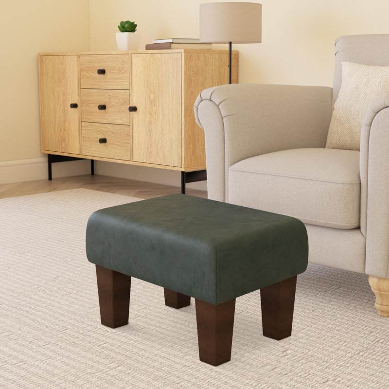 Collado Wood Contemporary Leg, Mahogany, Bottle Green, Italian Leather