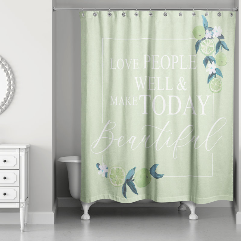 Rideau de douche simple Perine, Vert
