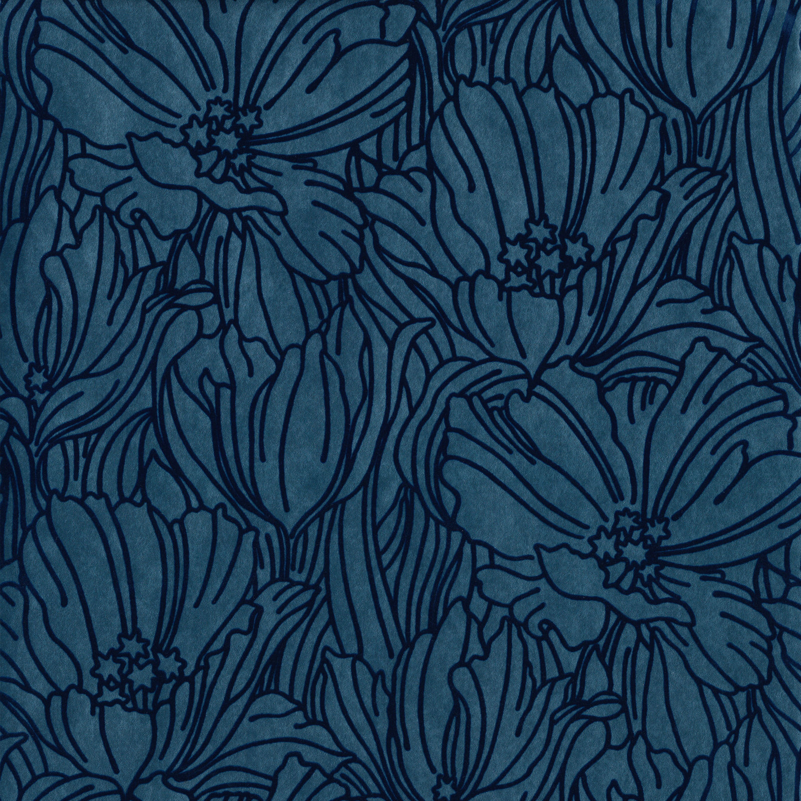 Floral Wallpaper, Blue