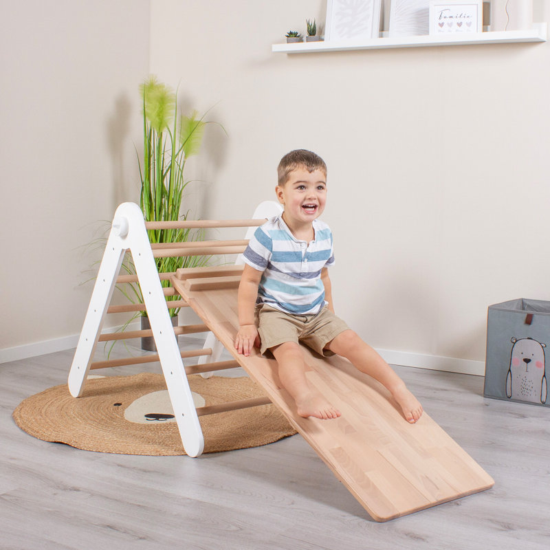 Toddler 18cm W Indoor and Outdoor Wood Climbing Dome, Light brown