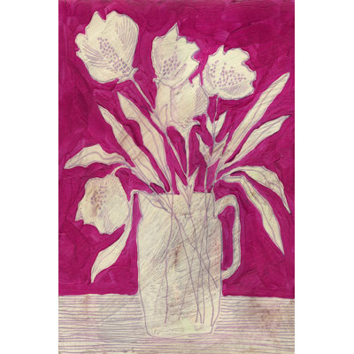 «Fuchsia Arrangement II» par Regina Moore - peinture sur toile tendue