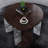 Modern Coffee/End Table Set - Walnut Veneered MDF, Sintered Stone Base - Walnut