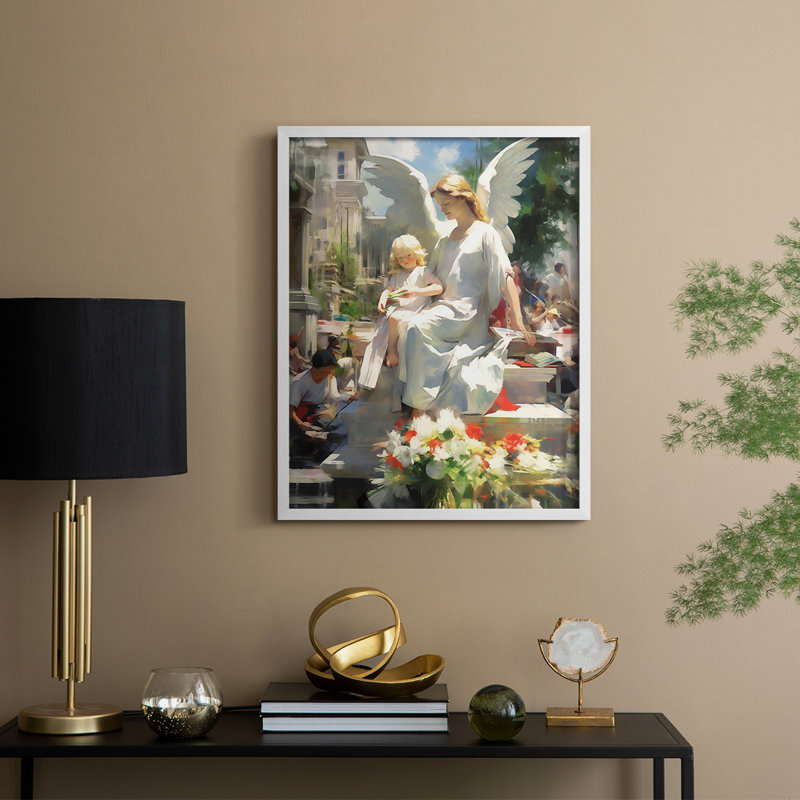 Religious Series CDLX III, reproduction d'art encadrée - bois massif, H 11 po x l 9 po, Blanc