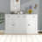 Antique White Kitchen Sideboard With 2 Drawers, 4 Doors, And Adjustable Shelves For Elegant Storage And Display-732440055