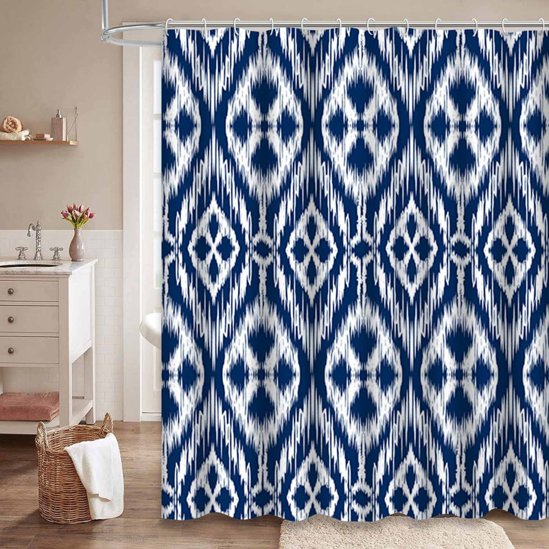 Rideau de douche abstrait abstrait abstrait ikat avec 12 crochets, L 72 po x l 84 po