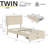 Twin Size Bed with 1 Storage Drawers Upholstered Platform Bed Adjustable with Nailhead Trim Headboard Wooden Slats Support Bed Frame-88284568-105756034
