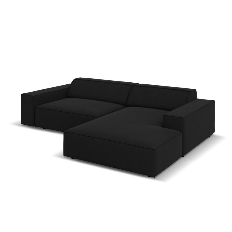 Jodie 3 Seater Corner Sofa, Right Hand Facing, Black