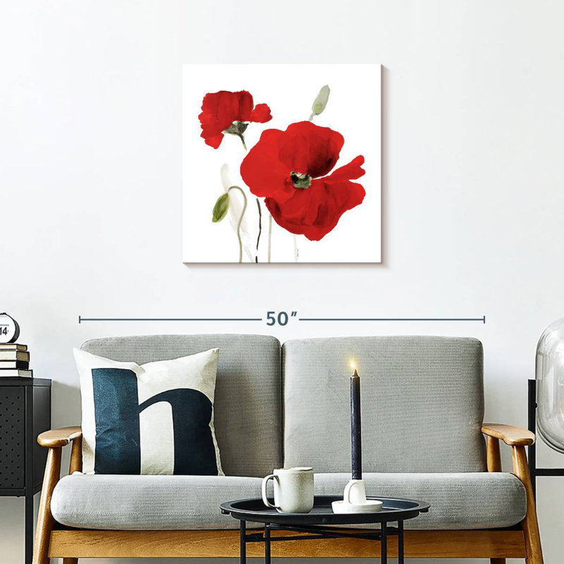 Harnek All Red Poppies I, 24" H x 24" W