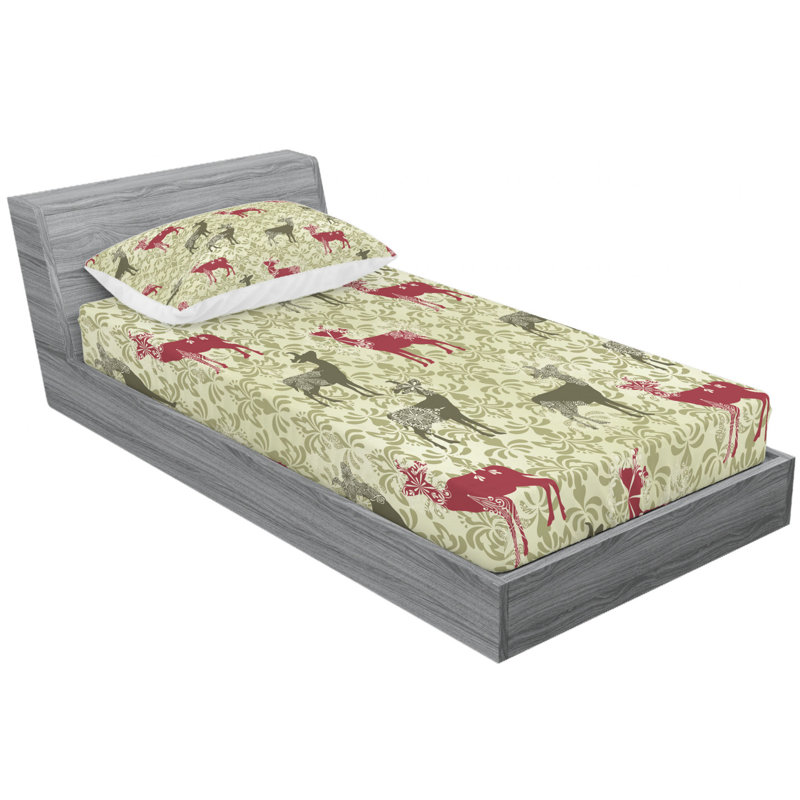 Microfiber Floral Sheet Set, Twin XL Sheet Set with Fitted Sheet, Floral 1