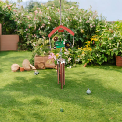 31.5" Long Green Car in a Barn Wind Chime