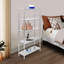 Étagère de rangement autoportante à 5 niveaux en acier inoxydable pour salles de bain, salons, toilettes, bureaux, cuisines