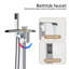 Floor Mount Tub Faucet with Waterfall Spout and Handheld Shower, Bathroom Tub Filler Shower Trim Kit for Luxury Soaking Tub Install-1681193772