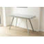 Glass Top Metal Base Computer Desk with Power Outlet