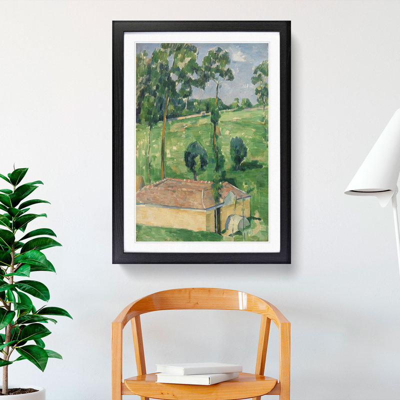 The Spring House by Paul Cezanne - Picture Frame Painting, 90cm H x 65cm W x 2cm D, Black Framed