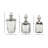Silver Glass Living Room Decorative Jars, Set of 3 9", 10", 11"H
