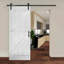 Porte de grange coulissante en bois de pin avec trousse de quincaillerie d'installation-93178037-93178045