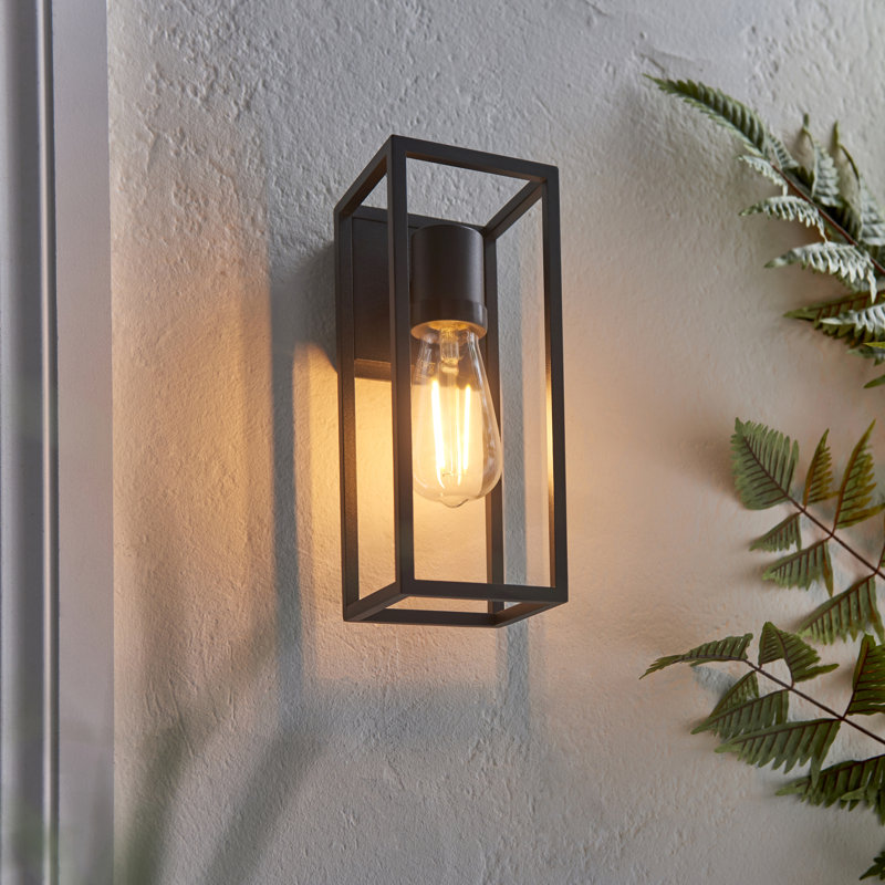 Butoves Black 27cm H Outdoor Wall Lantern