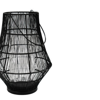 Ivyline Outdoor Portofino Curve Wirework Lantern 30cm Solar Powered Outdoor Lantern