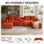 Corduroy U-Shaped Sectional Symmetrical-1471442595
