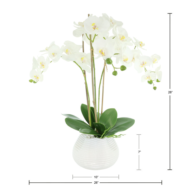 Silk Orchid Faux Floral in Vase