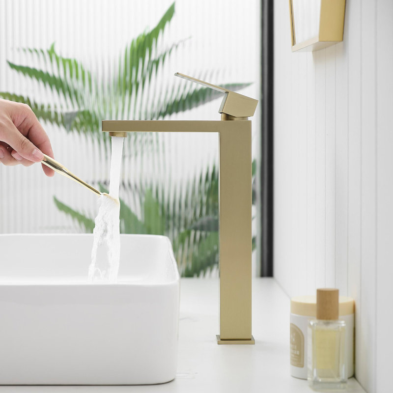 Bathroom Faucet With Pop Up Drain, Brushed Faucet for Bathroom Sink, Single Hole Bathroom Faucet Modern Single Handle Vanity Basin Faucet