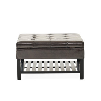 Brown Square With Practical Storage And Bottom Rack - Leather Fashionable Pu