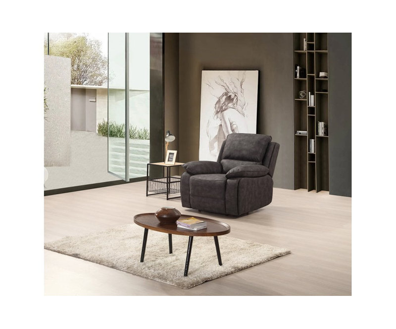 Maple Suede Fabric Electric Recliner Armchair, Grey