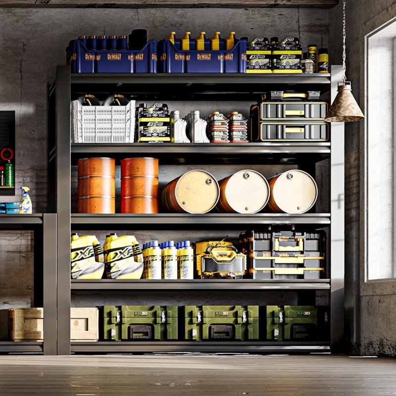  84 tablettes de garage robustes H 84 po, étagères de rangement en métal 3000 lb, étagère de rangement H 24 po x P 47 po x l 84 po pour remise, garage, garde-manger, sous-sol
