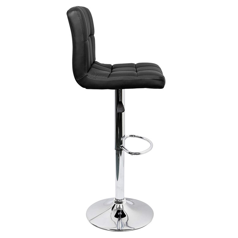 Evererdo Swivel Adjustable Height Bar Stools, Black