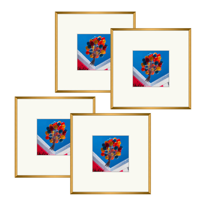 Cadre photo Drennon en métal, cadres photo ou plateau de table et fixation murale, Bronze, 8 po x 8 po emmêlé à 4 po x 4 po