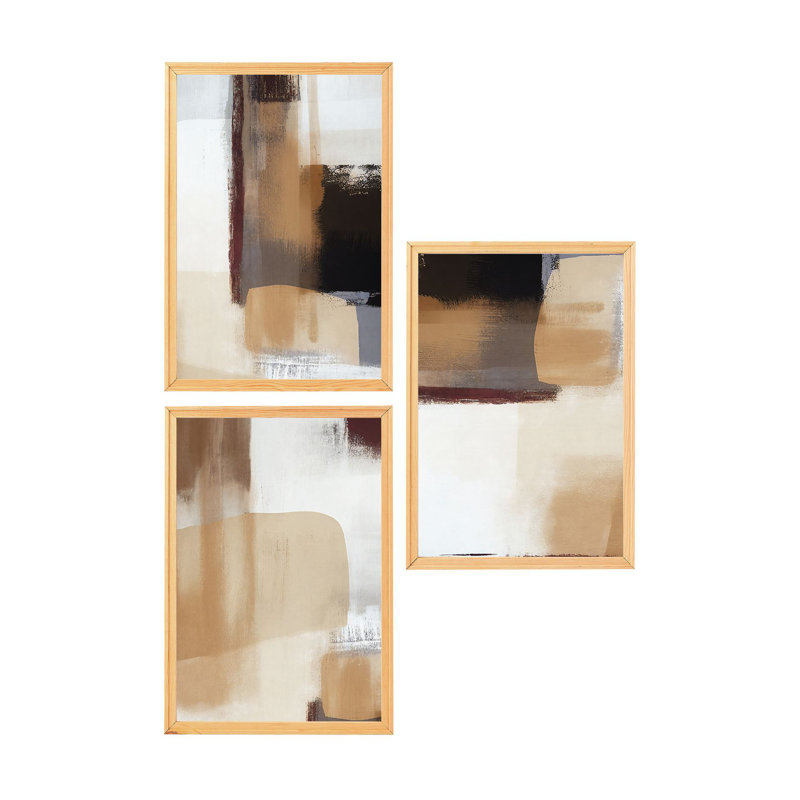 Peinture décorative en panneau de fibres à densité moyenne (3 pièces), H 13,8 po x l 59,1 po